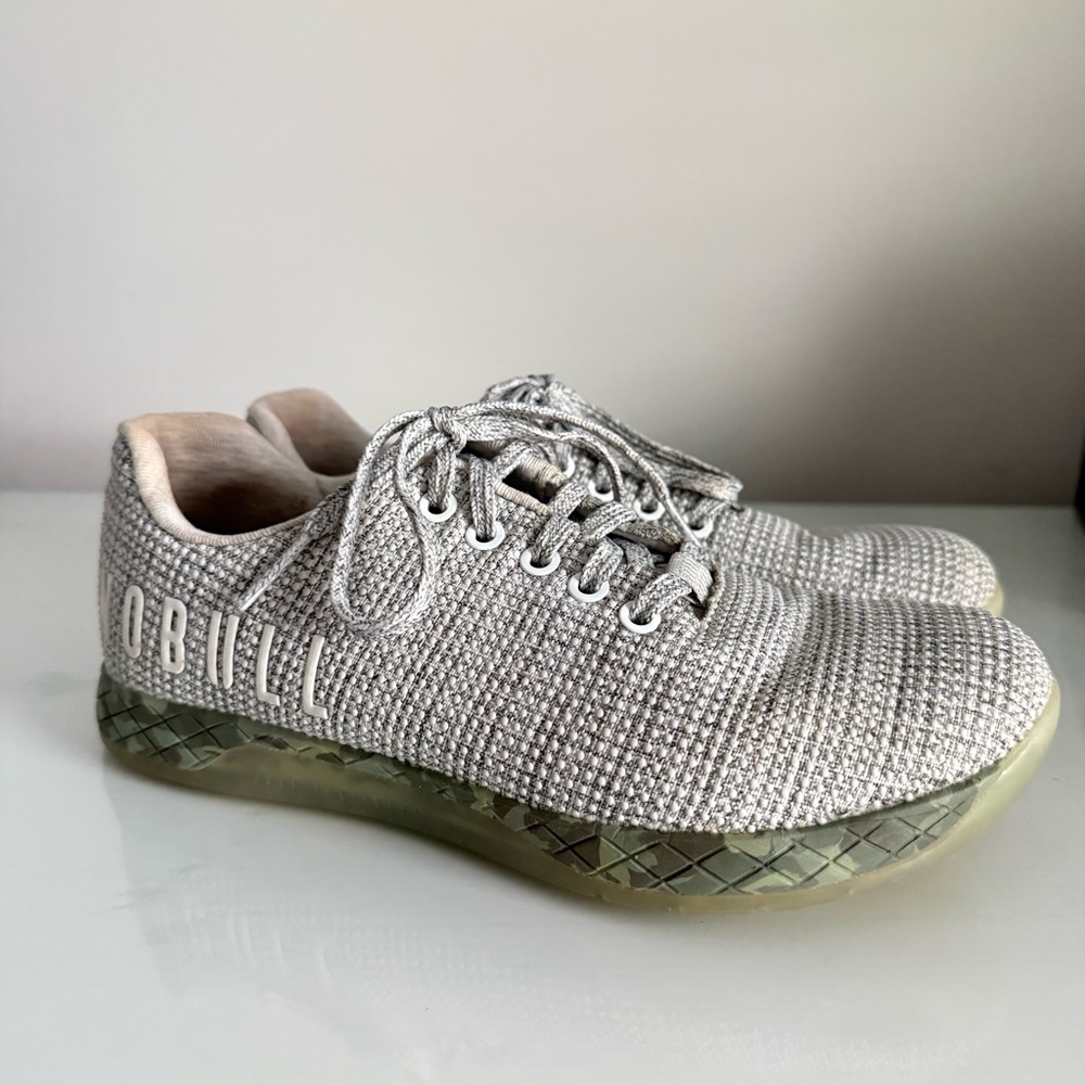 NOBULL White Heather Forest Camo Green Trainer Sneaker Shoe Size 8